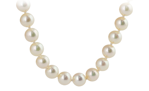 A strand of white pearls