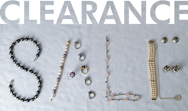 Clearance Sale spelled out in jewelry that is currently on sale