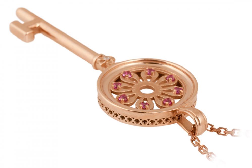 Rose Gold Pink Sapphire Skeleton Key : Arden Jewelers : 41054 : Arden ...