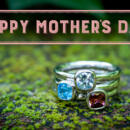 Stackable birthstone rings for Mothers Day