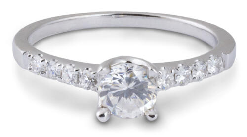 Delicate Simple Shank Engagement Ring with Diamonds