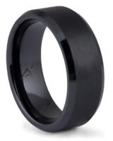 Black Ceramic Beveled Band