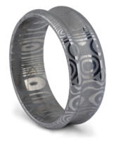 Damascus Steel Grooved Band