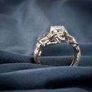 Mermaid custom diamond engagement ring - side