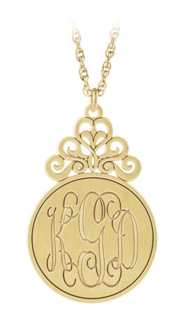 Custom Engraved Monogram Initial Pendant