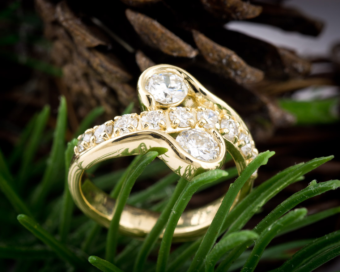 14K Yellow Gold S Design Two-Stone Diamond Ring RM9926X - IMG Jewelers