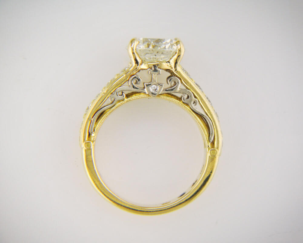 Custom Filigree Two Tone Engagement Ring : Arden Jewelers