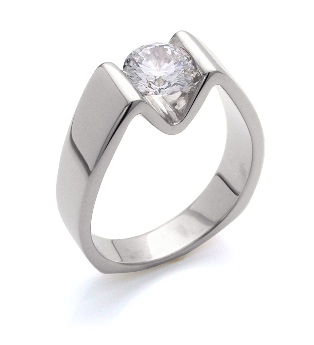 Contemporary Platinum Diamond Trilogy Engagement Rings - 2024 Collection