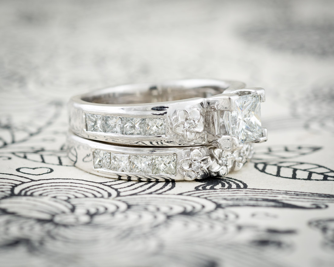 Agape 2.46Ct Princess Cut Split Shank Engagement Ring
