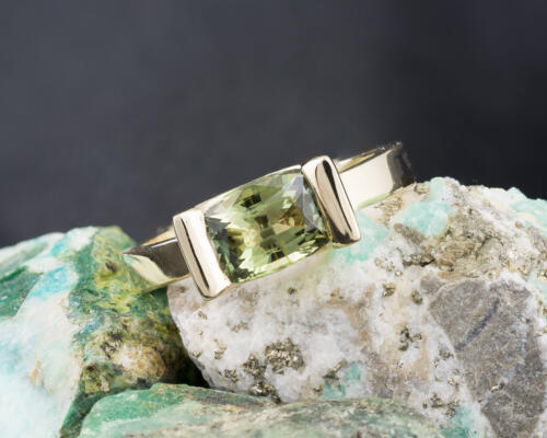 Green Alexandrite Cushion Solitaire