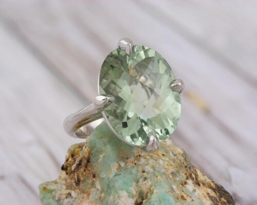 Prasiolite Oval Cocktail Ring - 2