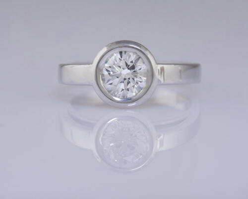 Bezel Diamond Solitaire Engagement - 1