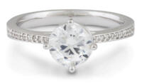 Scalloped Accent Engagement Ring with Diamonds