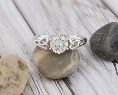 Celtic Knot Diamond Solitaire Engagement - 1