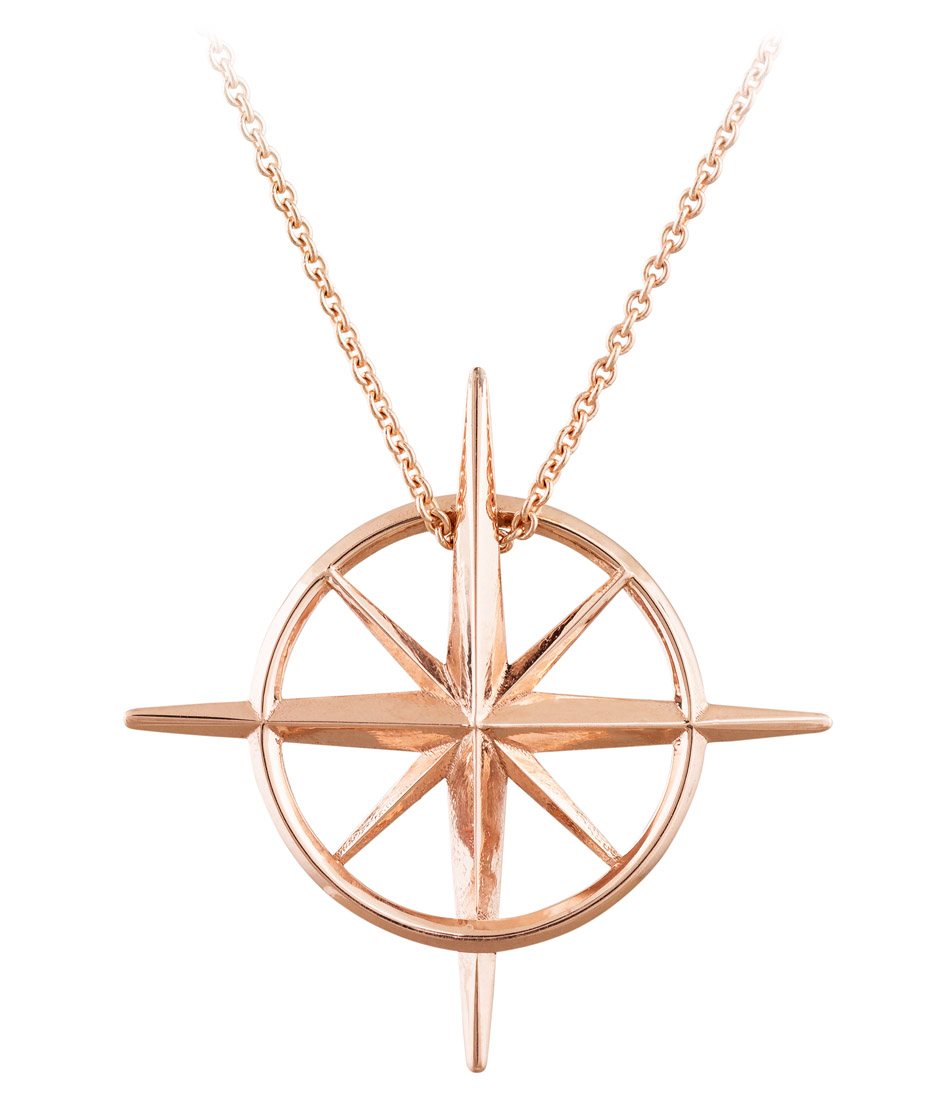True North - North Star Necklace in Rose Gold