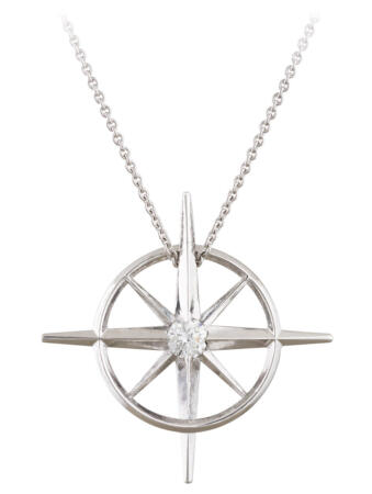 True North : Diamond North Star Necklace