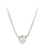 Floating Diamond Collection : Modern White Gold Necklace with Round Brilliant Diamond front view