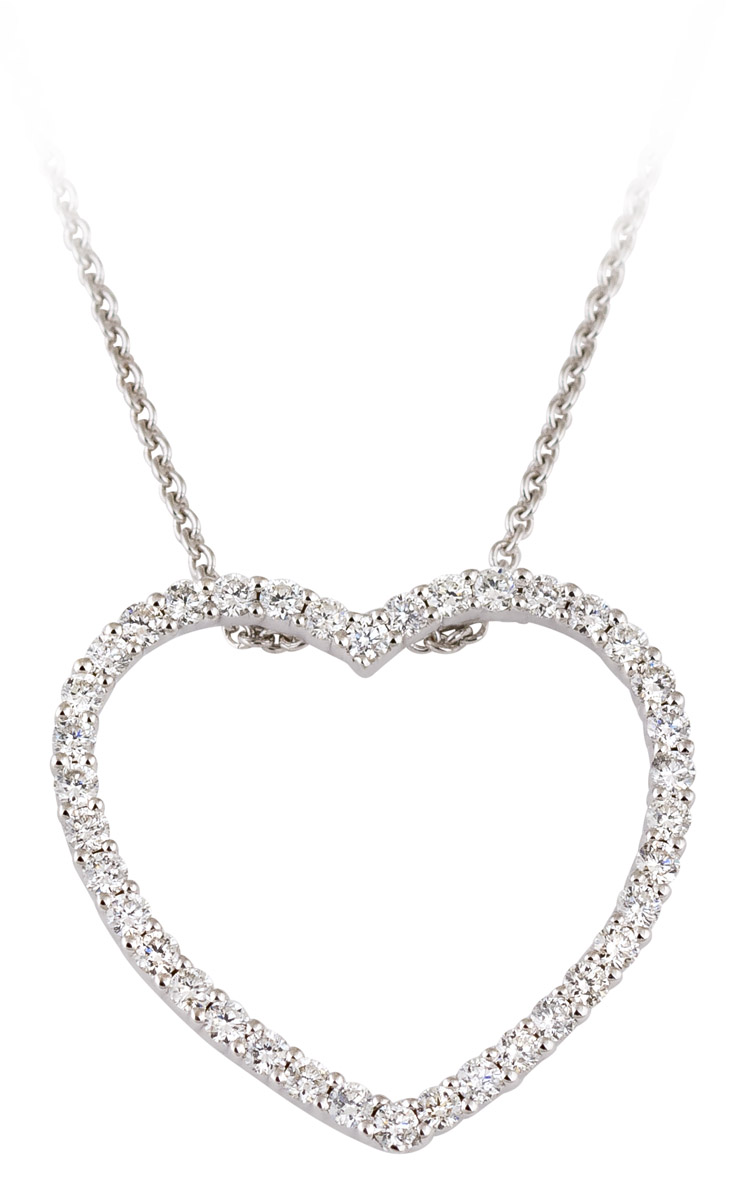Open Diamond Diamond Heart Slide Pendant : 44385 : Arden Jewelers