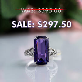 14k White Gold Amethyst Ring on Sale for $297.50