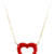 Red Heart Enamel Necklace in 14 karat Yellow Gold with Cable Chain front