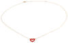 Red Heart Enamel Necklace in 14 karat Yellow Gold with Cable Chain overview