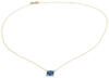 Blue Checkered Enamel Necklace in 14 karat Yellow Gold with cable chain overview