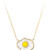 Fried Egg Enamel Necklace in 14k Yellow Gold front