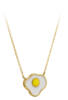 Fried Egg Enamel Necklace in 14k Yellow Gold side