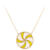 Lemon Drop Swirl Necklace with Enamel in 14 karat Yellow Gold and cable chain front view