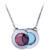 Union articulating pendant with rhodolite garnet and blue topaz front open